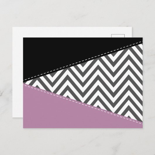 Grijze zigzag, Grijze Chevron, Zigzag Pattern, Paa Briefkaart (Voorkant / Achterkant)