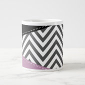 Grijze zigzag, Grijze Chevron, Zigzag Pattern, Paa Extra Grote Beker (Voorkant)