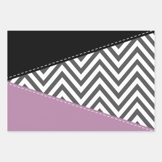 Grijze zigzag, Grijze Chevron, Zigzag Pattern, Paa Inpakpapier Vel (Voorkant)