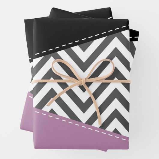 Grijze zigzag, Grijze Chevron, Zigzag Pattern, Paa Inpakpapier Vel (In situ)