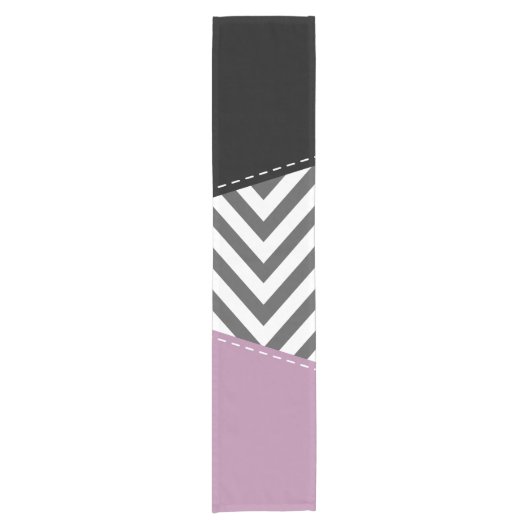 Grijze zigzag, Grijze Chevron, Zigzag Pattern, Paa Korte Tafelloper (Voorkant)