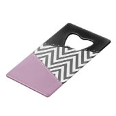 Grijze zigzag, Grijze Chevron, Zigzag Pattern, Paa Kredietkaart Flessenopener (Achterkant Gekanteld)