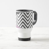 Grijze zigzag, Grijze Chevron, Zigzag Pattern, Paa Reisbeker (Voorkant rechts)