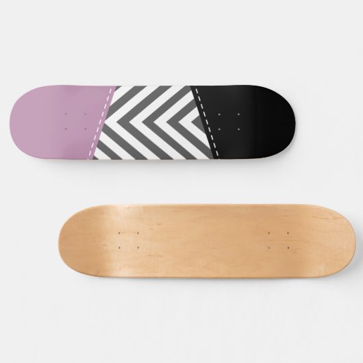 Grijze zigzag, Grijze Chevron, Zigzag Pattern, Paa Skateboard (Horizontaal)