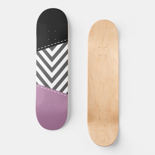 Grijze zigzag, Grijze Chevron, Zigzag Pattern, Paa Skateboard (Voorkant)