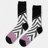 Grijze zigzag, Grijze Chevron, Zigzag Pattern, Paa Sokken (Links)