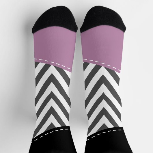 Grijze zigzag, Grijze Chevron, Zigzag Pattern, Paa Sokken (Top)