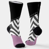 Grijze zigzag, Grijze Chevron, Zigzag Pattern, Paa Sokken (Gebogen)