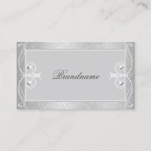 grijze zilvermozaïeksparkle-Ornamenten Visitekaartje (Voorkant)