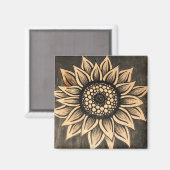 Grijze zonnebloem Magnet Magneet (Voorkant / Achterkant)