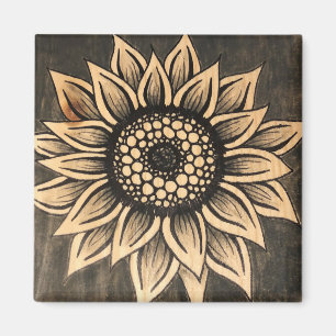 Grijze zonnebloem Magnet Magneet