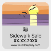 Grijze zonsondergang gestileerd · Summer Sale Labe Vierkante Sticker (Voorkant)