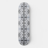 Grijze zwarte, Abstracte, zwarte krullende herhaal Skateboard (Voorkant)