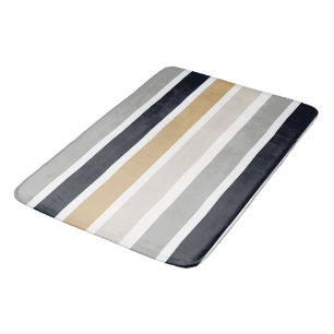 Grijze, zwarte en Tan Stripes Badmat