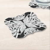 Grijze zwarte en witte vlinder Abstract Kartonnen Onderzetters (Gekanteld)