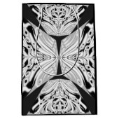 Grijze zwarte en witte vlinder Abstract Medium Cadeauzakje (Voorkant)