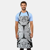 Grijze zwarte en witte vlinder Abstract Schort (Gedragen)