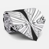 Grijze zwarte en witte vlinder Abstract Stropdas (Opgerold)