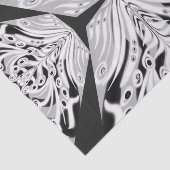 Grijze zwarte en witte vlinder Abstract Tissuepapier (Detail)