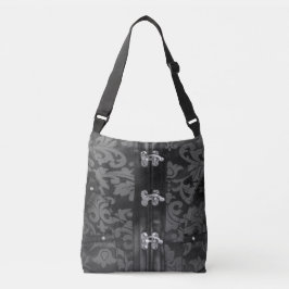 Grijze zwarte kant Steampunk Canvas tas