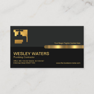 Grijze zwarte kolom Gold waterkrampen Visitekaartje