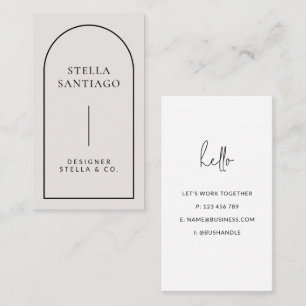 Grijze zwarte Modern Minimalistisch Visitekaartje