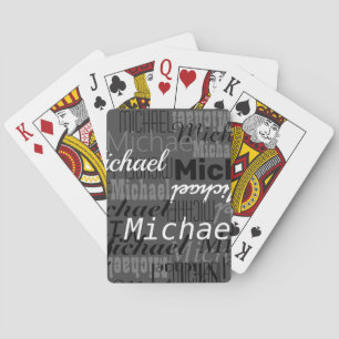 Grijze zwarte namen herhalen pokerkaarten