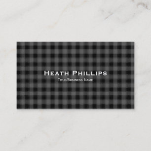 Grijze & Zwarte Plaid Geruite Visitekaartjes
