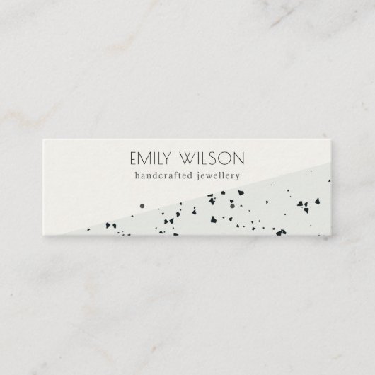 Grijze zwarte Terrazzo Textuur Stud die beeldscher Mini Visitekaartje (Voorkant)