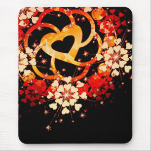 Grijzige liefdesbloemen Vibrant Mousepad Muismat