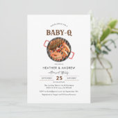 Gril Baby-Q BBQ Backyard Baby shower Kaart (Staand voorkant)