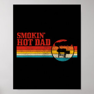 Gril BBQ Grappige Vaderdag Grill Vintage Roken Poster