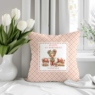 Gril Fairie 4de Verjaardag Blos Bloemen Kussen