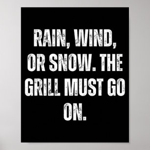 Gril grappige bbq baas vlees rook poster