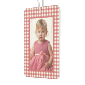 Gril Photo on Red and White Gingham Plaid Luchtverfrisser (Links)