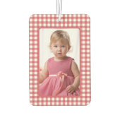 Gril Photo on Red and White Gingham Plaid Luchtverfrisser (Achterkant)
