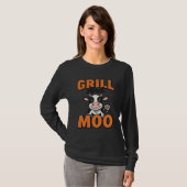 Grill à vache drôle et conception de T-Shirt vinta (Devant entier)