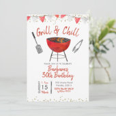 Grill and Chill Adulte Anniversaire Invitation (Debout devant)