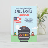 Grill and Chill Invitation Kaart (Staand voorkant)
