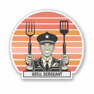 Grill BBQ Sergeant Sticker