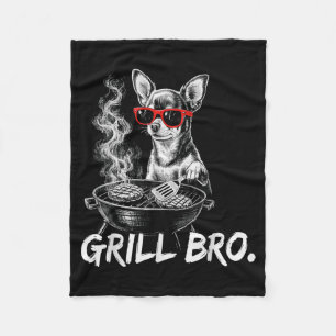 Grill Bro Chihuahua Bbq Hond Griller Grappig Motie Fleece Deken