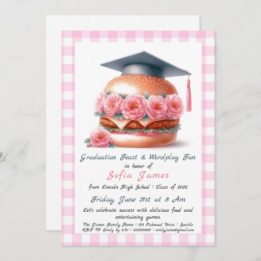 Grill & Chill Grad Party Invitation (Devant / Derrière)