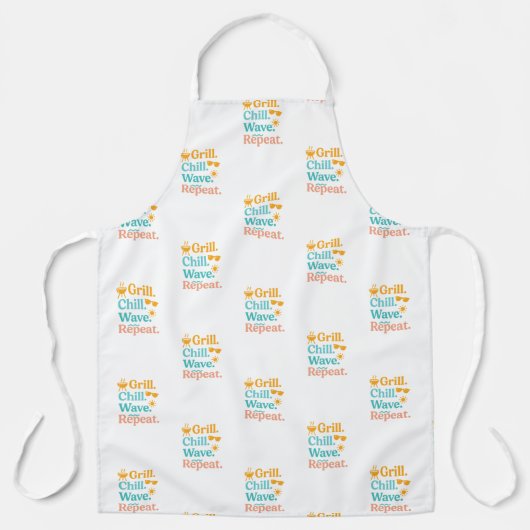 Grill chill wave repeat summer beach quote pattern schort (Voorkant)