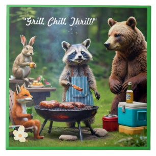 "Grill, chill, wild" Tegeltje