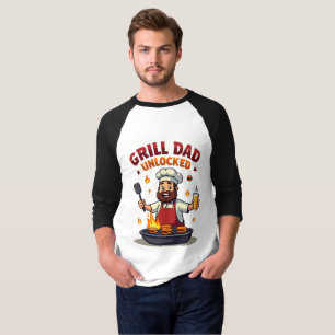 Grill Dad Ontgrendeld - Grappige BBQ Chef Dad Desi T-shirt