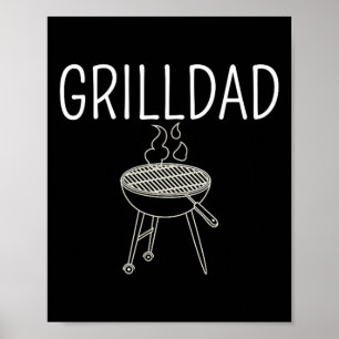 Grill Dad - Papa van het Jaar Grappige BBQ Expert Poster