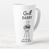 Grill Daddy Cartoon Vaderdag Latte Mok (Rechterhoek)