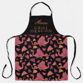 Grill Dragon Red Hand Drawn Dragon Pattern Schort (Voorkant)