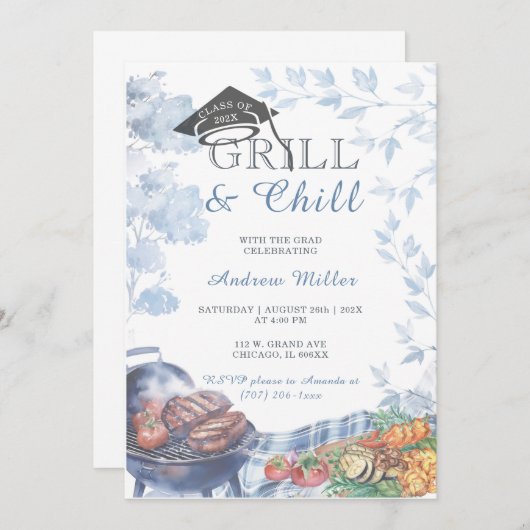Grill en Chill Afstuderen Sjabloon Ideeën Kaart (Voorkant / Achterkant)