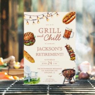 Grill en Chill Barbeque BBQ pensioenfeest Kaart